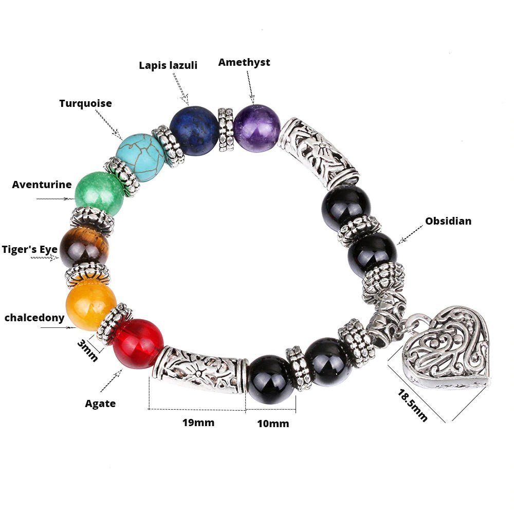 7 Chakra Natural Stone Healing Bracelet