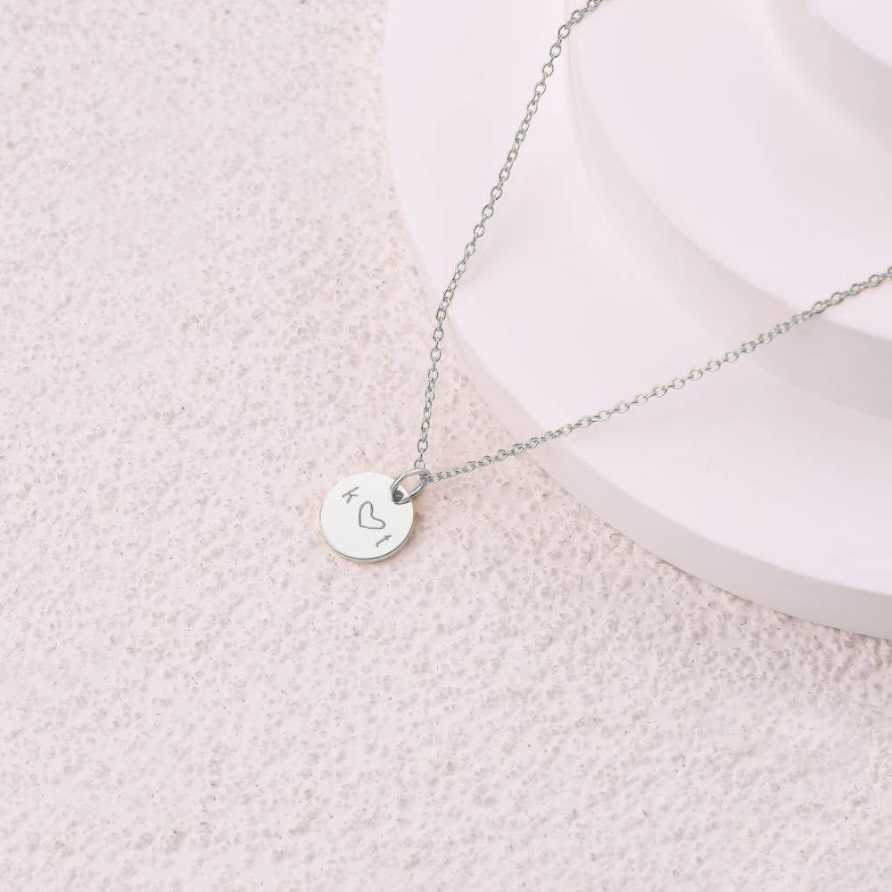 Love Initial Disc Necklace