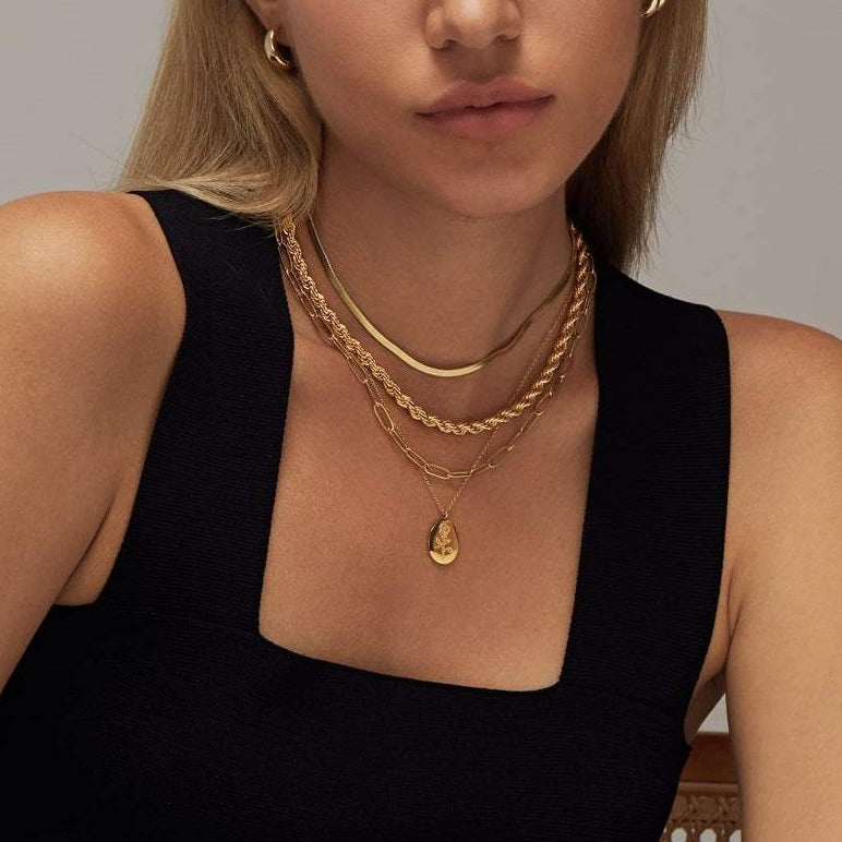 Fleur Ovale Münzkette 