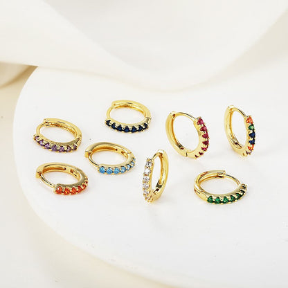 Boucles d'oreilles créoles dormeuses en pierres précieuses