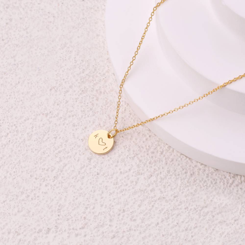 Love Initial Disc Necklace