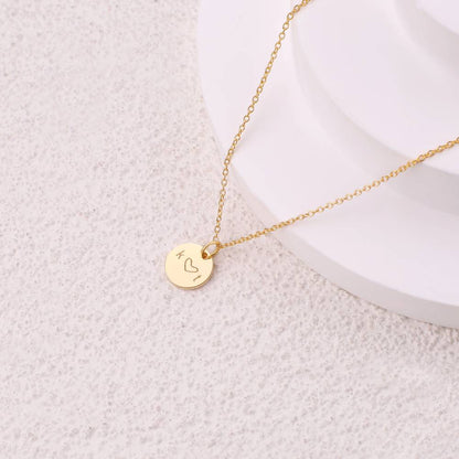 Love Initial Disc Necklace