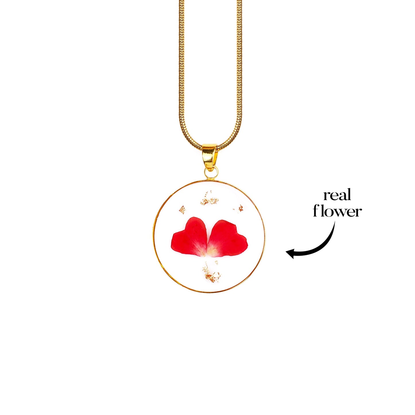 Collier de fleurs de naissance pressées