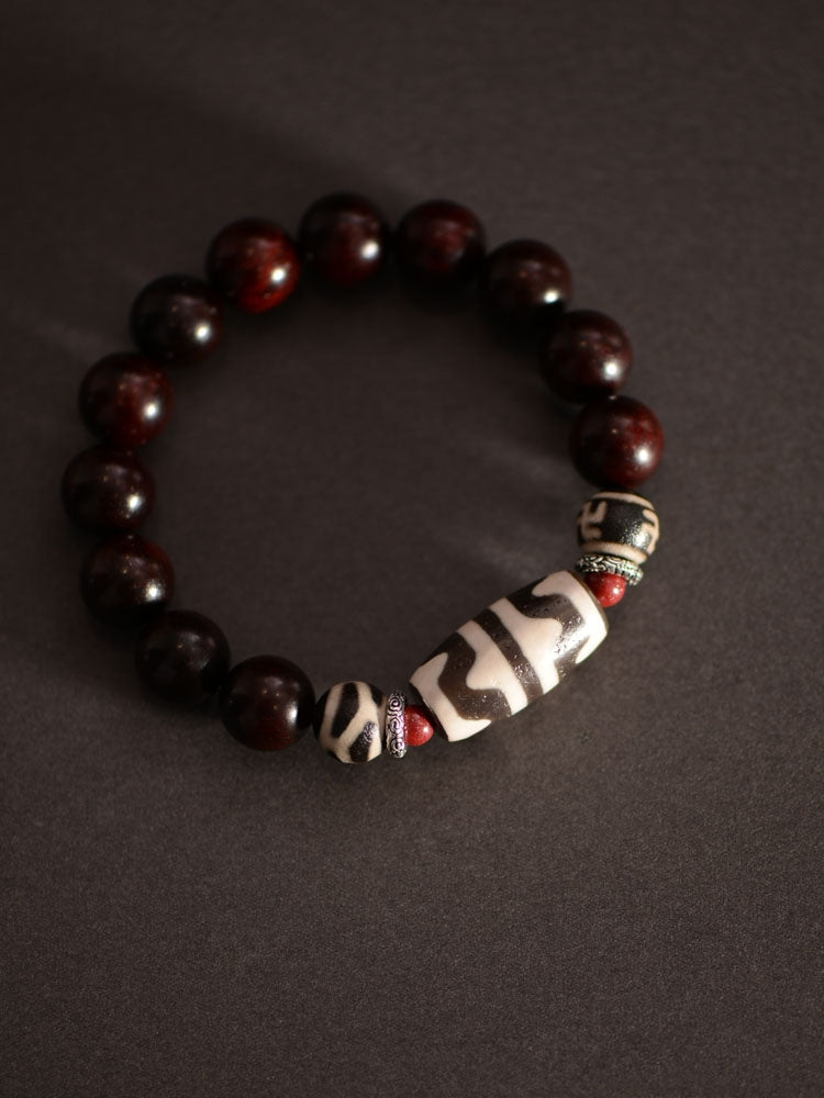 Small Leaf Red Sandalwood Beads Dzi Beads Agate