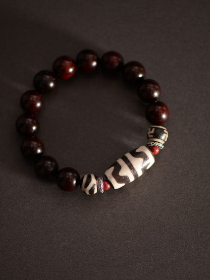Small Leaf Red Sandalwood Beads Dzi Beads Agate