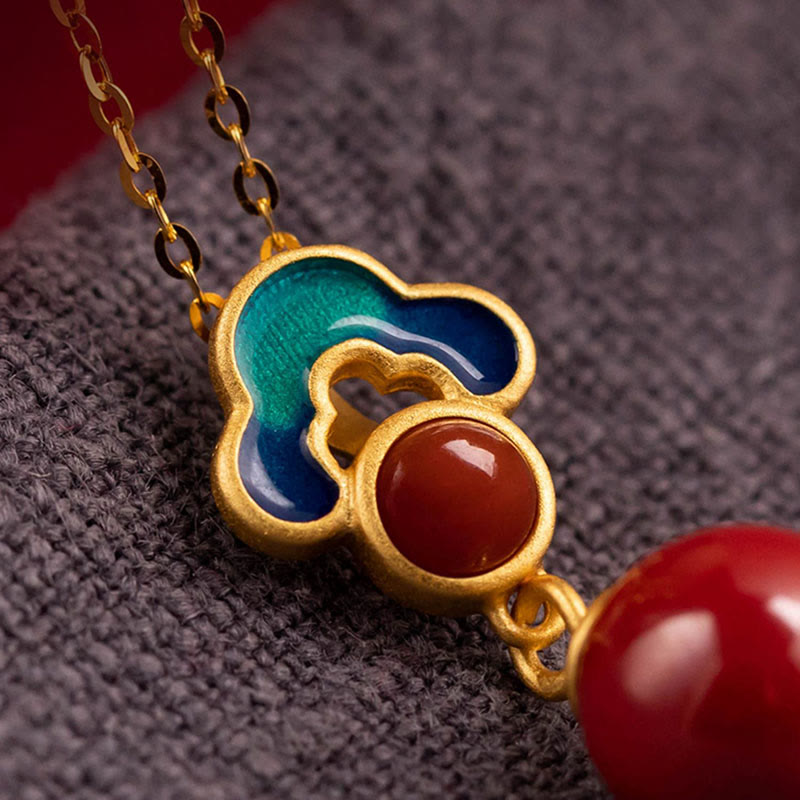Ensemble collier, boucles d'oreilles et bague en agate rouge cinabre plaqué or et argent sterling 925 avec pierres de Bouddha 