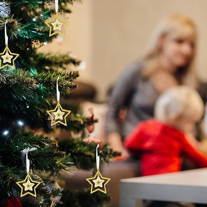 Benutzerdefinierte Weihnachtsstern Ornament mit Foto im Inneren