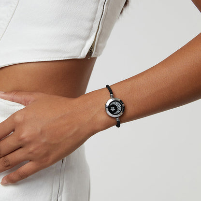 Bracelets tactiles Soleil et Lune avec corde Milan (noir + noir)