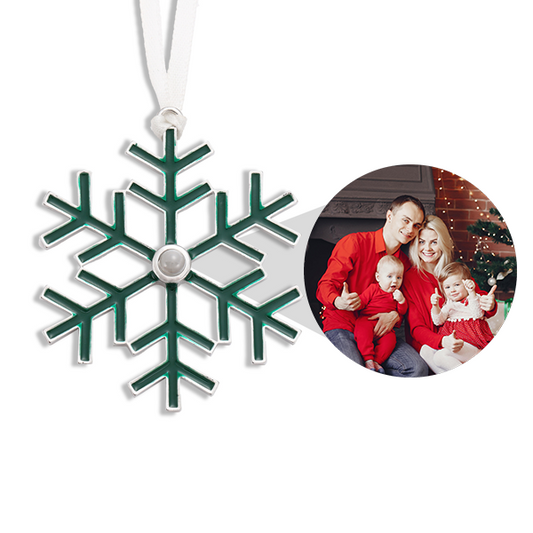 Personalisiertes im Dunkeln leuchtendes Schneeflocken-Weihnachtsornament