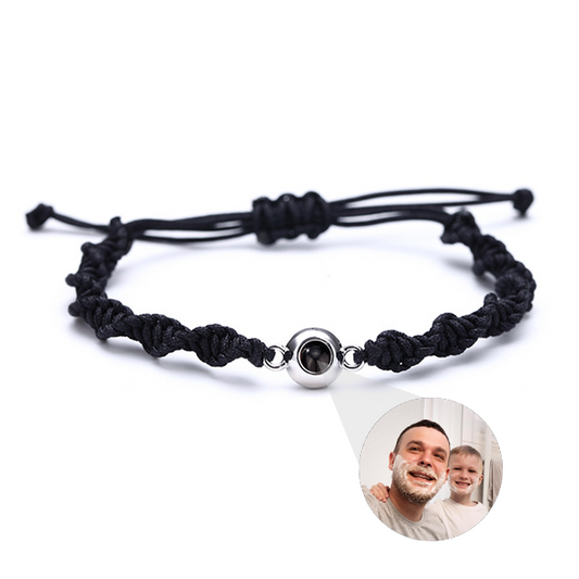 Bracelet tressé photo en spirale personnalisé