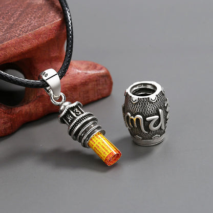 Collier pendentif créatif en cuivre avec pierres de Bouddha Om Mani Padme Hum 