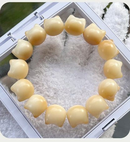 16mm Adorable Cat Head Bodhi Bracelet (Available in Multiple Colors)