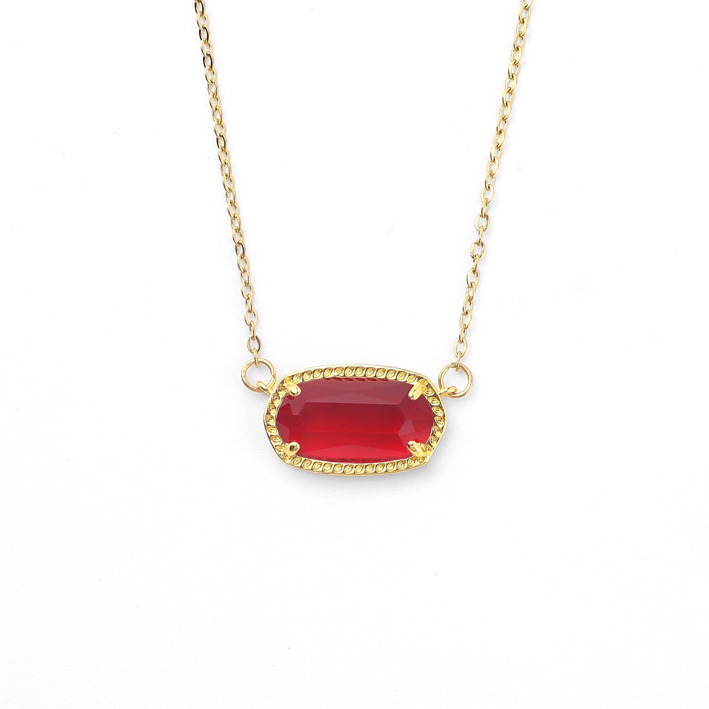Collier avec pendentif ovale et pierre de naissance