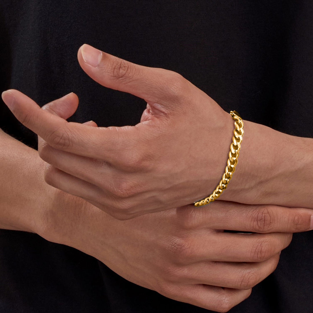 Bracelet chaîne cubaine à fermoir magnétique de 8 mm