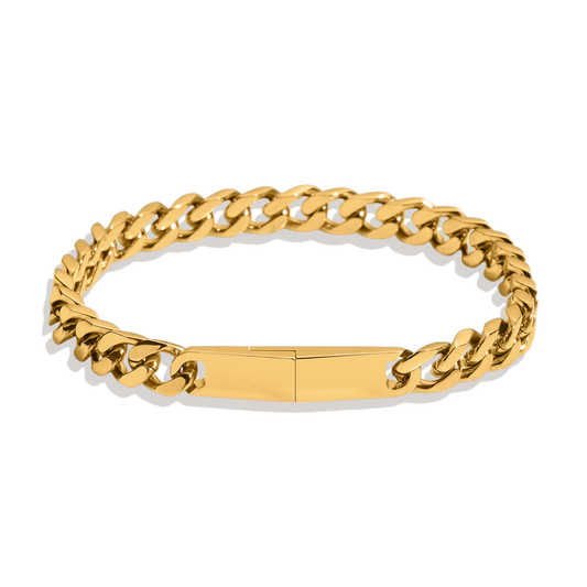 Bracelet chaîne cubaine à fermoir magnétique de 8 mm