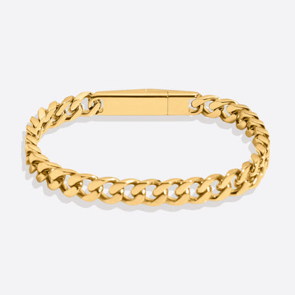 Bracelet chaîne cubaine à fermoir magnétique de 8 mm