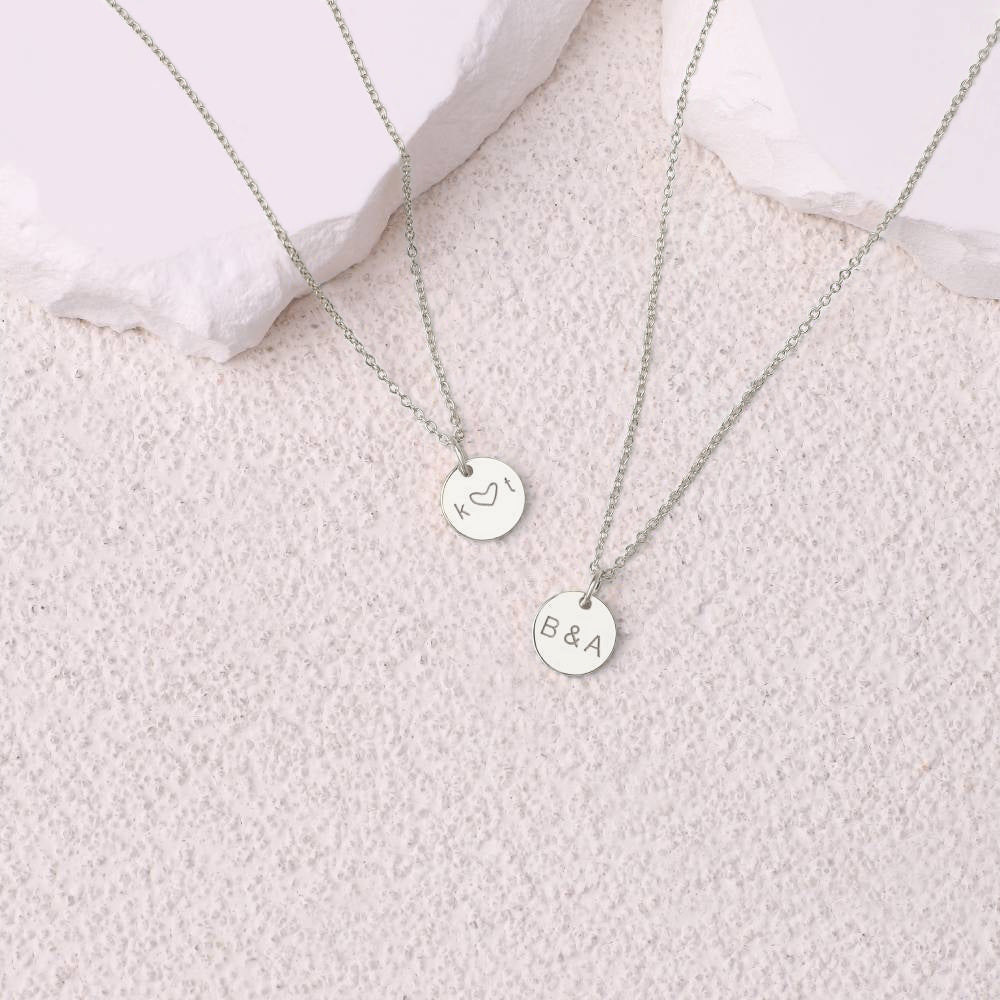 Love Initial Disc Necklace