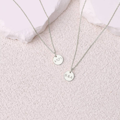 Love Initial Disc Necklace
