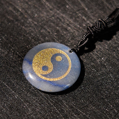 Buddha Stones Various Crystal Amethyst Tiger Eye Green Aventurine Yin Yang Spiritual Necklace Pendant