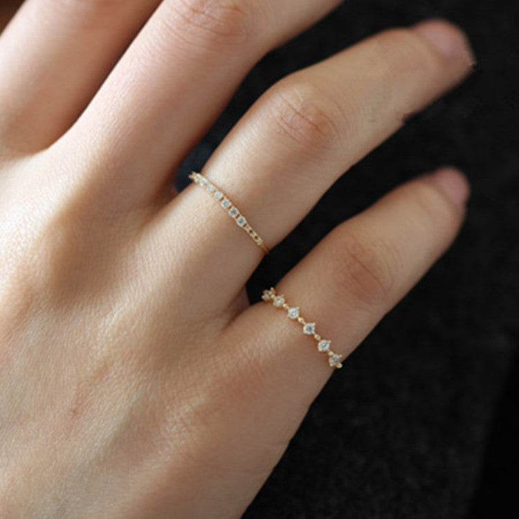 Bague en topaze blanche en grappe