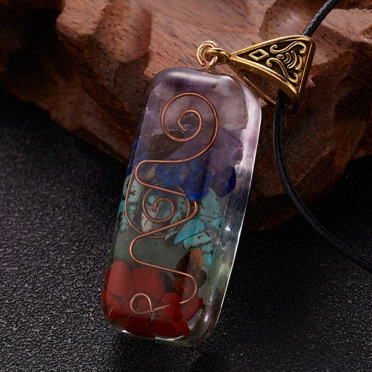 Collier orgone 7 chakras - Guérison énergétique et protection contre les champs électromagnétiques