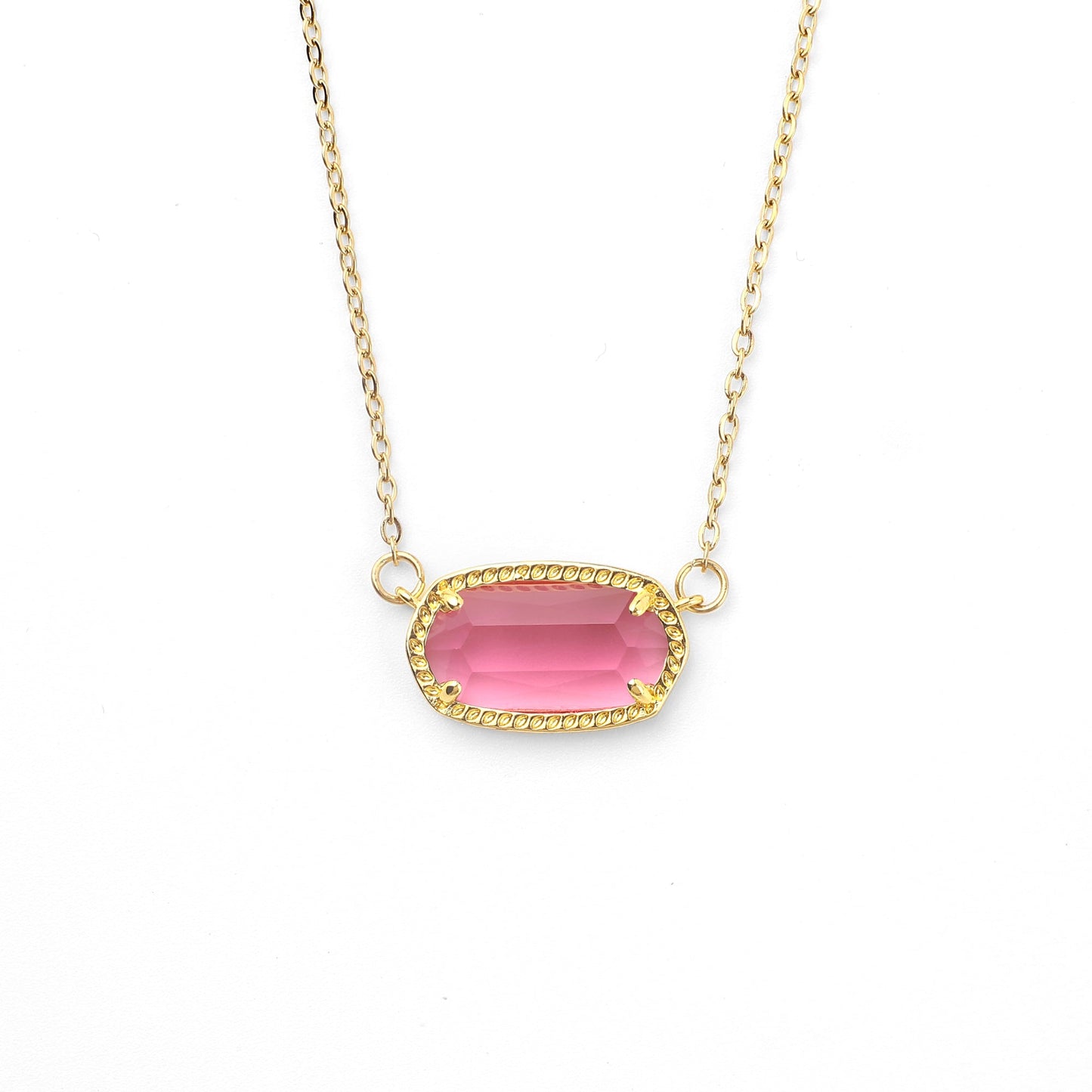 Collier avec pendentif ovale et pierre de naissance