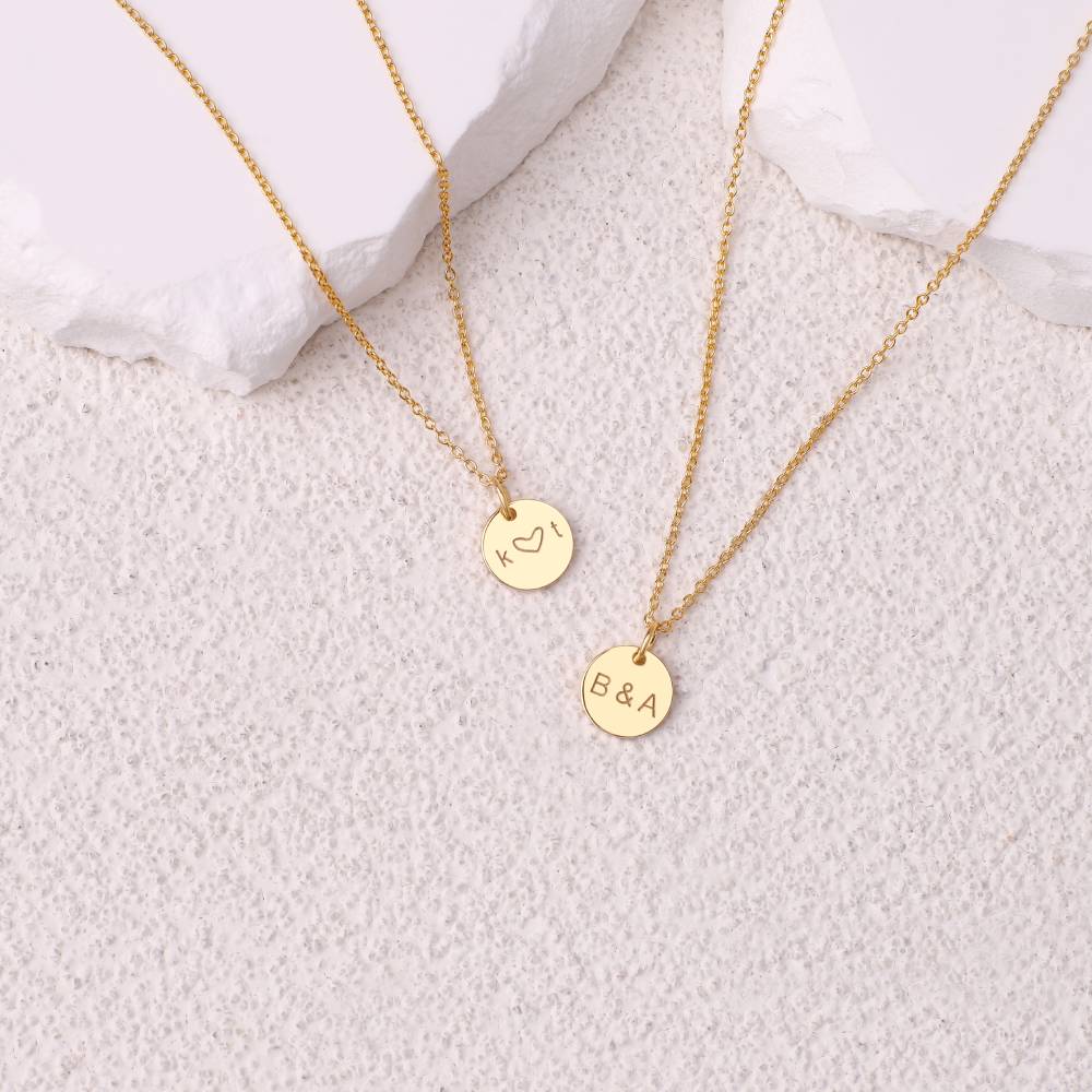 Love Initial Disc Necklace