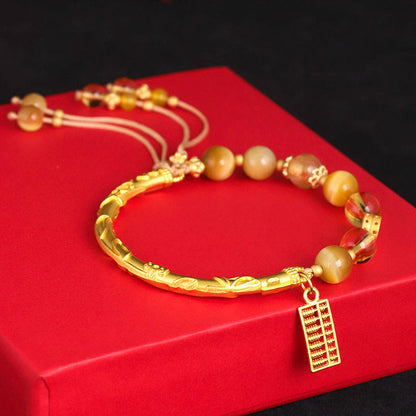 Bracelet de protection en pierres naturelles de Bouddha, œil de tigre, citrine, boulier 