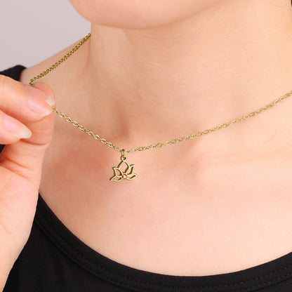 Collier avec pendentif mini lotus et pierre de naissance