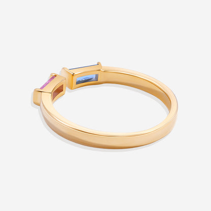 Bague réglable avec double pierre de naissance