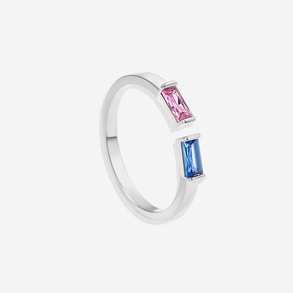 Bague réglable avec double pierre de naissance