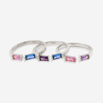 Bague réglable avec double pierre de naissance