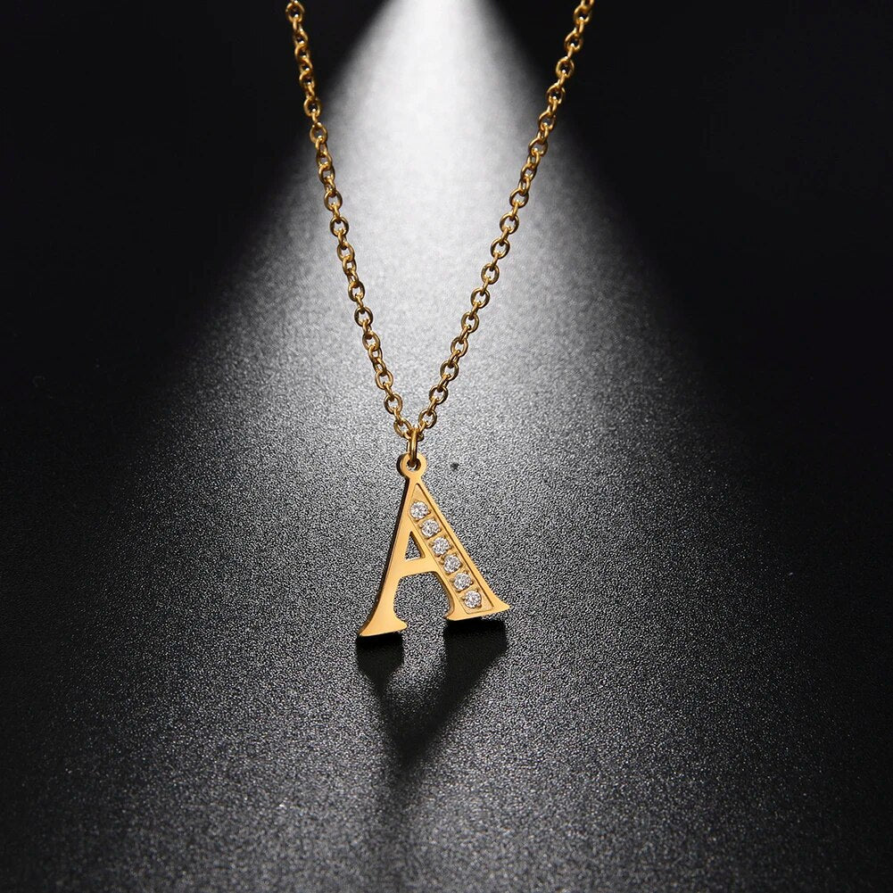 Collier satellite avec lettres en cristal