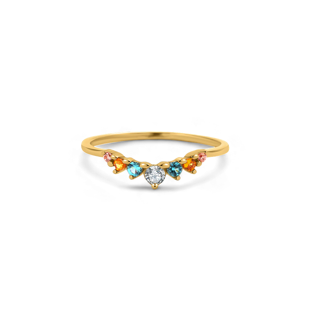 Bague Arc Ombré - Topaze et Saphir