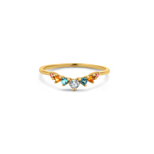 Bague Arc Ombré - Topaze et Saphir