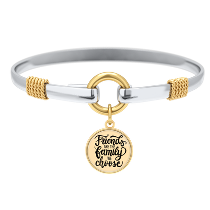 Friends Are The Family We Choose - Gold Background - Two Tone