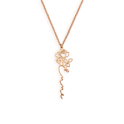 Collier avec nom de fleur de naissance