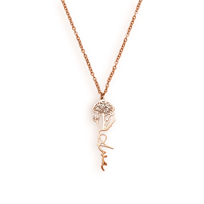 Collier avec nom de fleur de naissance
