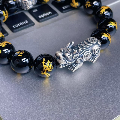 The Imperial Guardian Pixiu Obsidian Bracelet