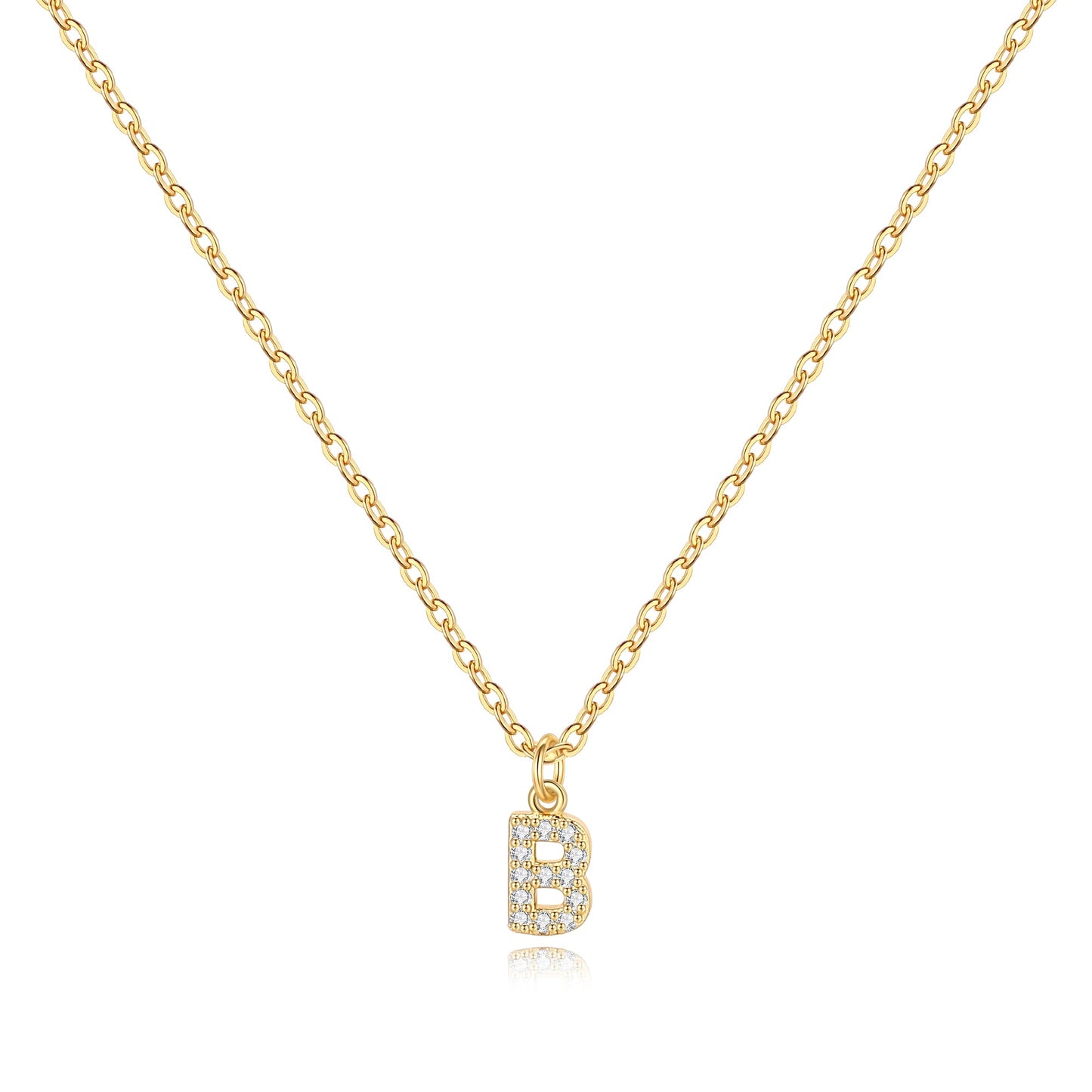 Pavé-Halskette mit Großbuchstaben