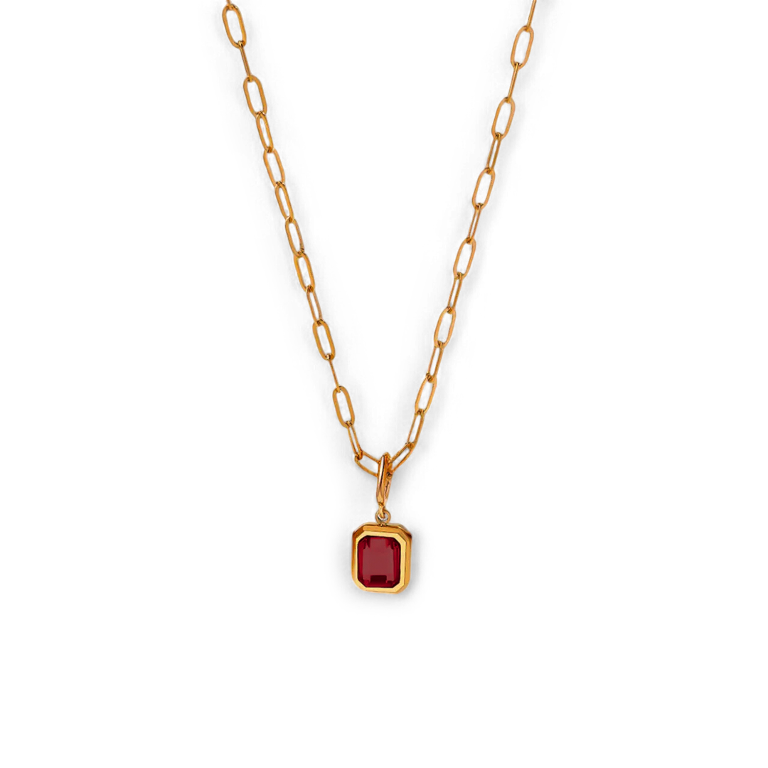 Collier avec pierre de naissance baguette