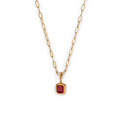 Collier avec pierre de naissance baguette