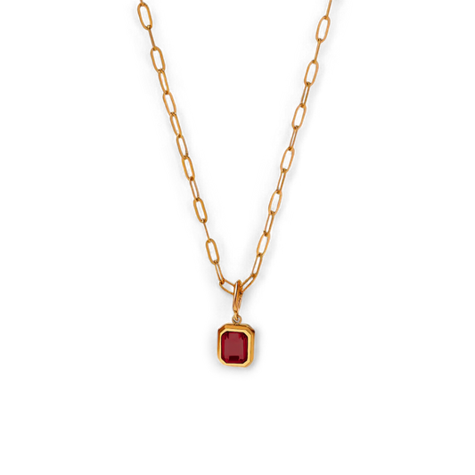 Collier avec pierre de naissance baguette