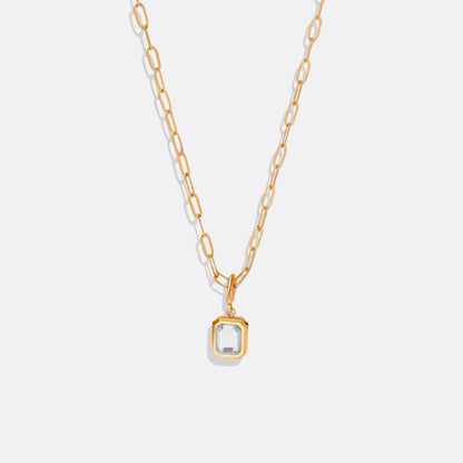 Collier avec pierre de naissance baguette
