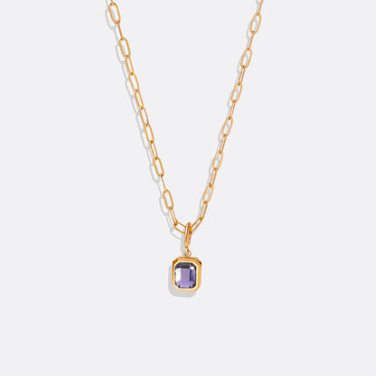 Collier avec pierre de naissance baguette