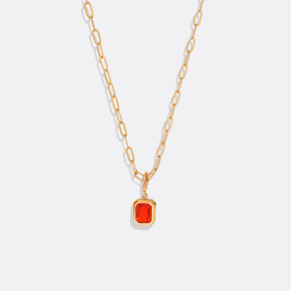 Collier avec pierre de naissance baguette