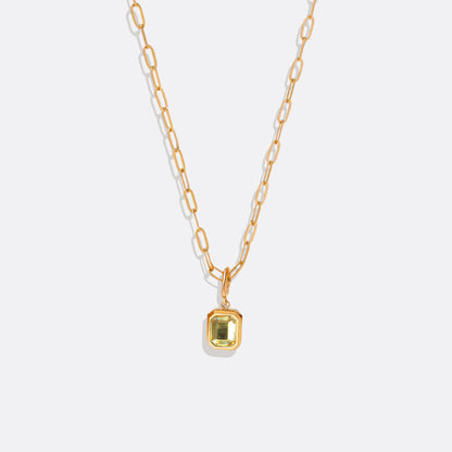 Collier avec pierre de naissance baguette