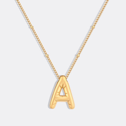 Balloon Initial Necklace with Satellite Chain