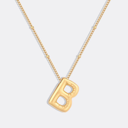Balloon Initial Necklace with Satellite Chain