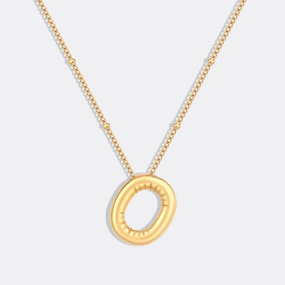 Balloon Initial Necklace with Satellite Chain